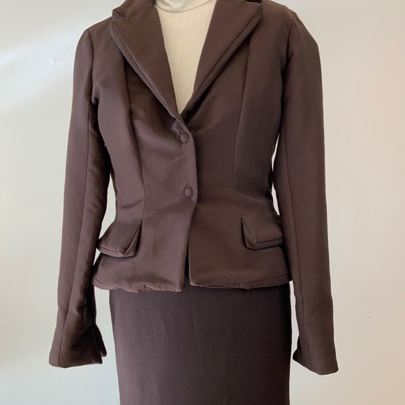 Lilith of France Silk Lined Fitted Brown Jacket - Picture 1 of 5